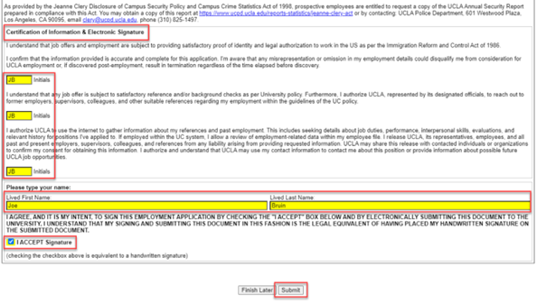 a screenshot of the job website application